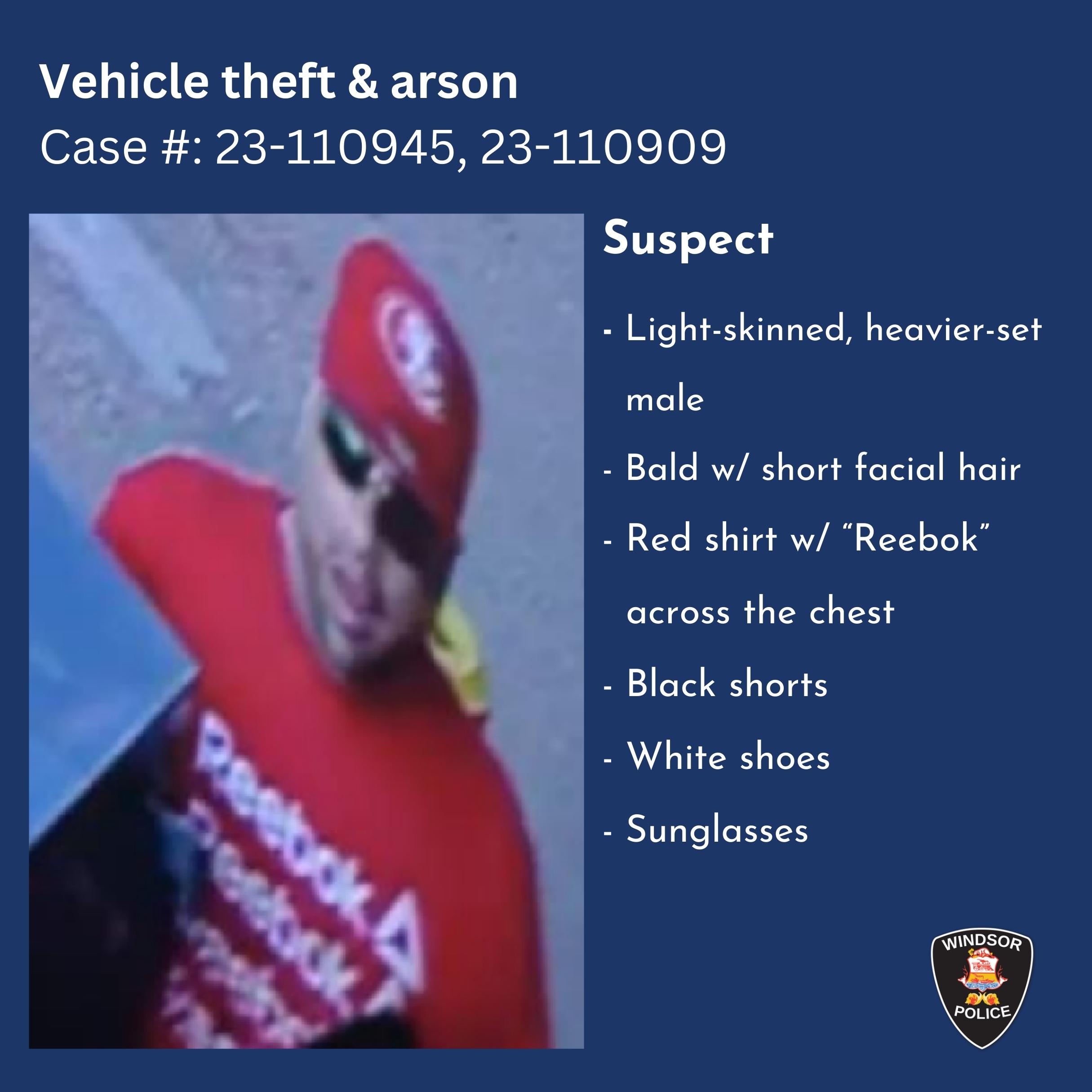 Windsor Police seek information in vehicle theft and arson | Windsor ...