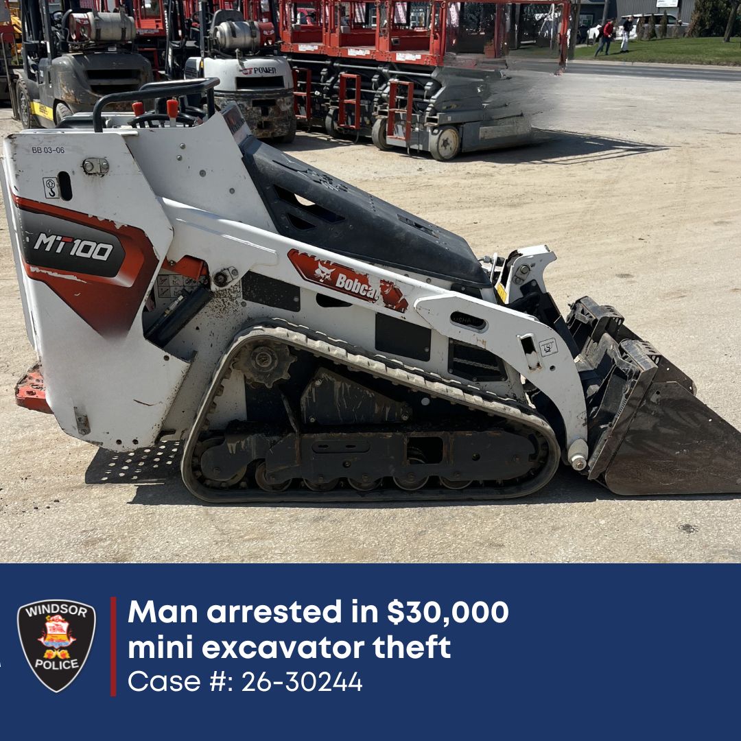Man arrested in $30,000 mini excavator theft